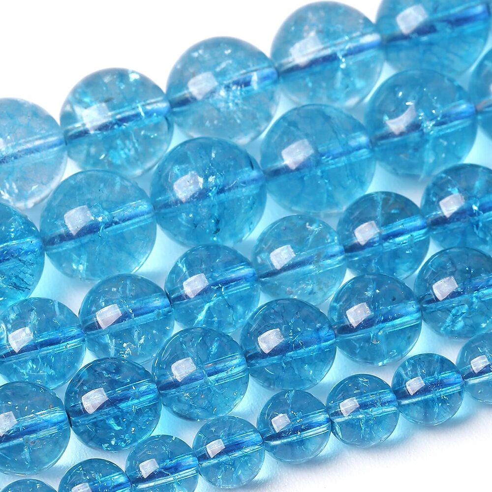 4160 8MM Blue Crystal Quartz Beads Natural Gemstone Round Loose Stone Beads